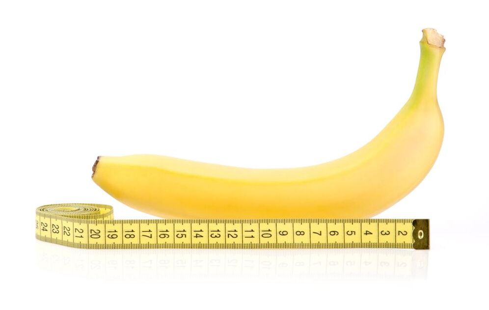 Banane und Zentimeter simulieren eine Penisvergrößerung